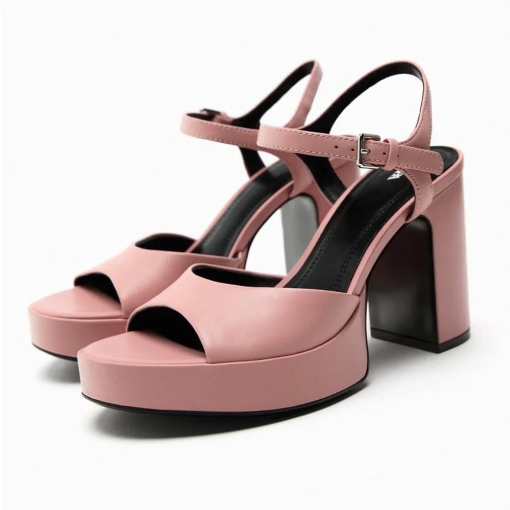 Zara leather platform